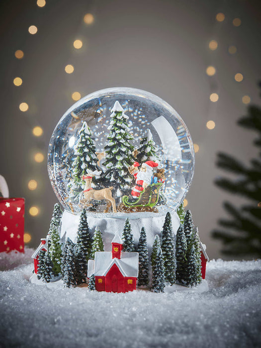 Snowman & Deer Musical Snowglobe