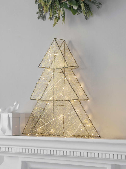 Golden Light Up Wired Tree