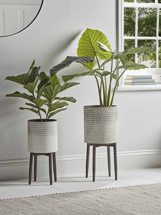 Ombre Whitewashed Standing Planter - Small
