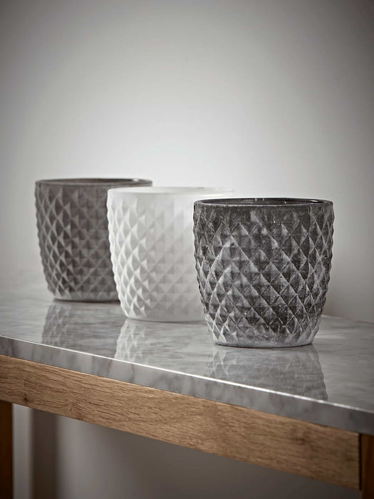 Three Greywashed Tealight Holders