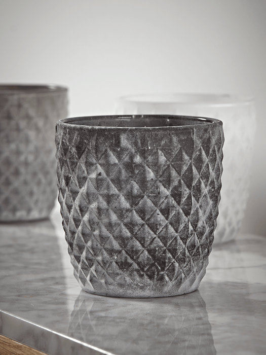 Three Greywashed Tealight Holders