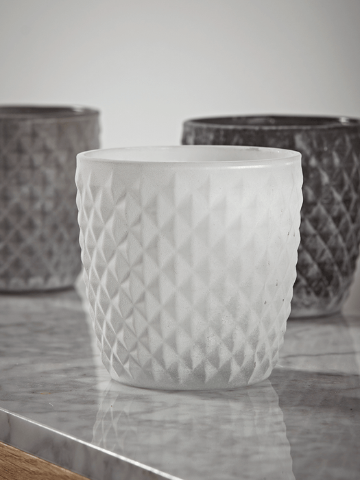 Three Greywashed Tealight Holders