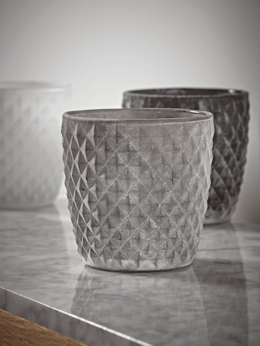 Three Greywashed Tealight Holders