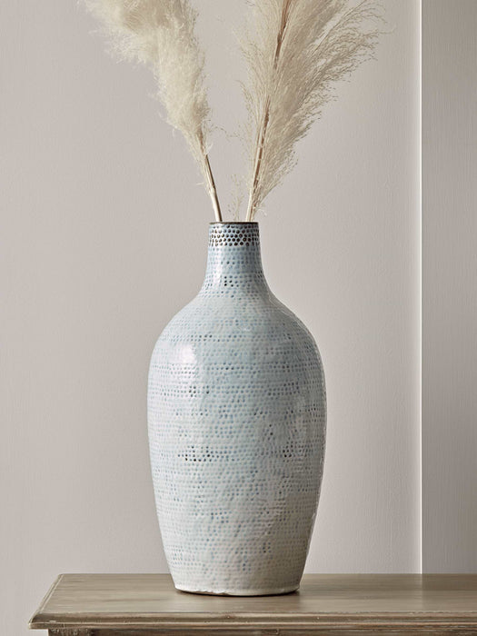 Whitewashed Dots Vase