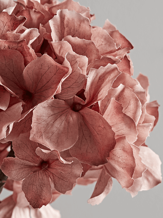 Three Faux Hydrangea Stems - Dusky Pink