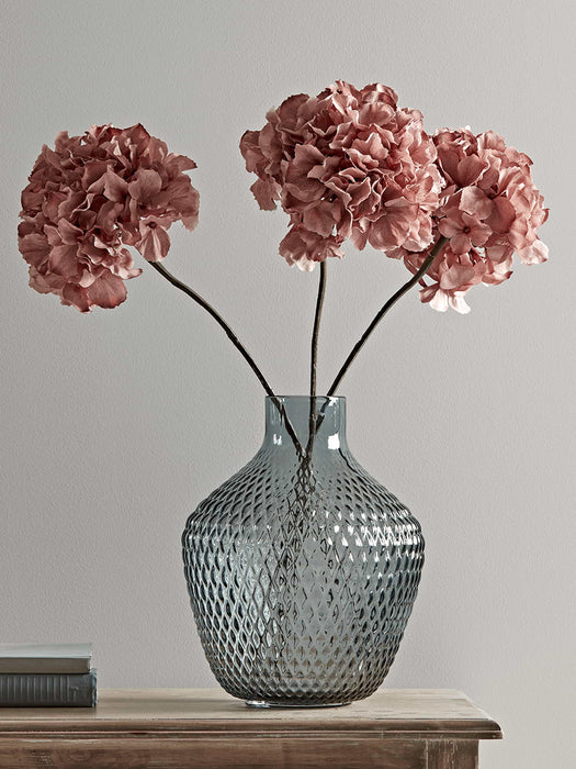 Three Faux Hydrangea Stems - Dusky Pink