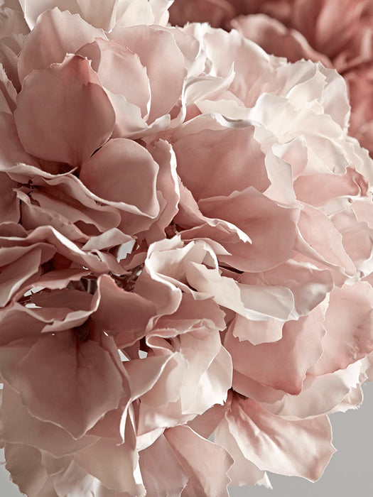 Three Faux Hydrangea Stems - Soft Blush