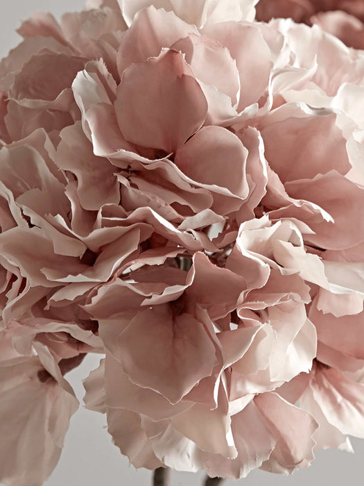 Three Faux Hydrangea Stems - Soft Blush