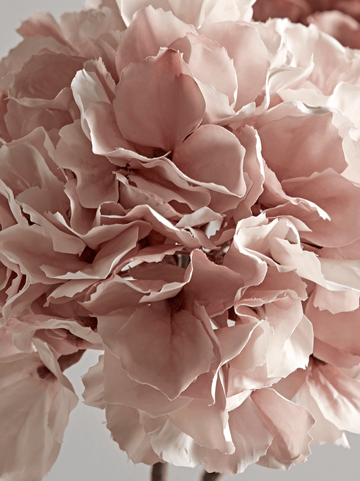 Three Faux Hydrangea Stems - Soft Blush
