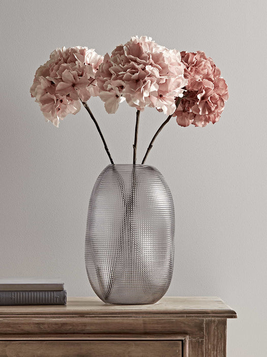 Three Faux Hydrangea Stems - Soft Blush