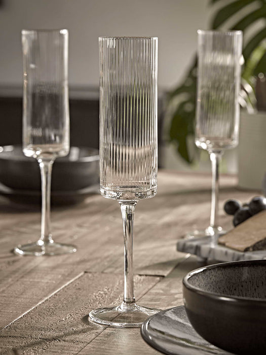 Six Fluted Champagne Flutes