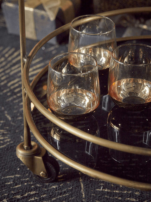 Smoked Glass & Brass Cocktail Trolley