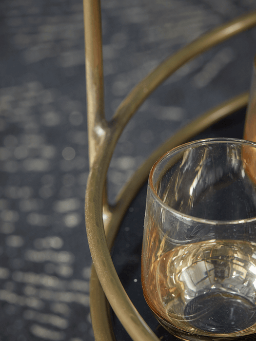 Smoked Glass & Brass Cocktail Trolley