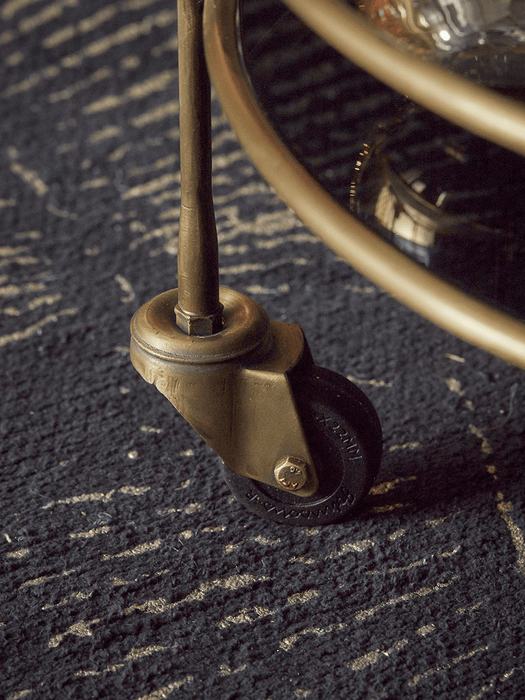 Smoked Glass & Brass Cocktail Trolley
