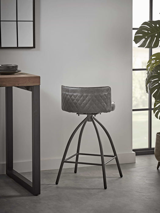 Two Cass Twist Counter Stools - Grey
