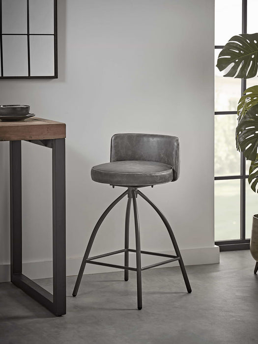 Two Cass Twist Counter Stools - Grey