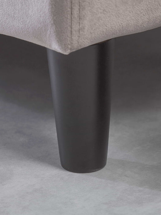 Velvet Slim Storage Ottoman - Grey