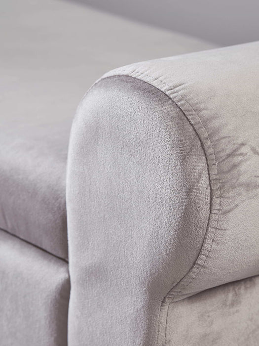 Velvet Slim Storage Ottoman - Grey