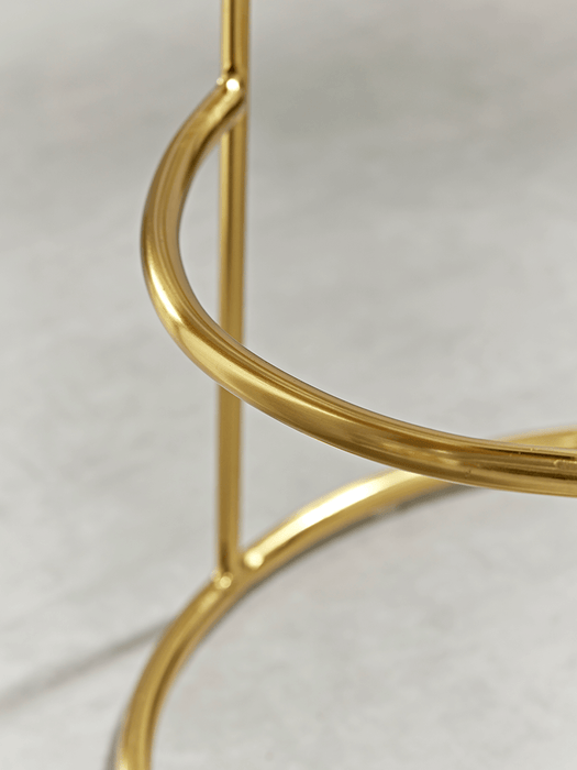 Brass & Blush Velvet High Stool