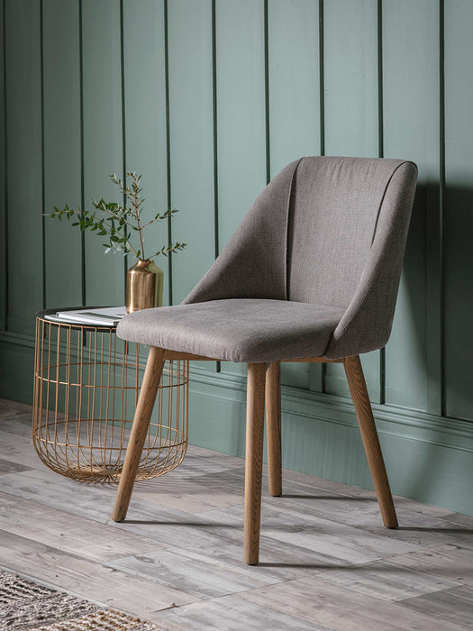 Two Upholstered Dining Chairs - Grey