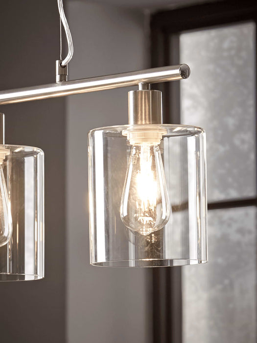 Triple Industrial Pendant - Brushed Silver