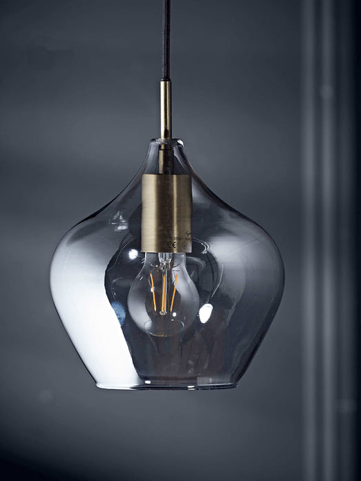 Bell Glass Pendant - Brass