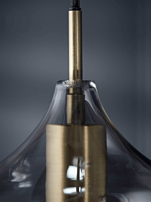 Bell Glass Pendant - Brass