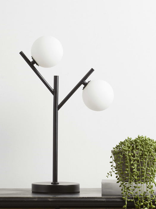 Double Frosted Globe Table Lamp