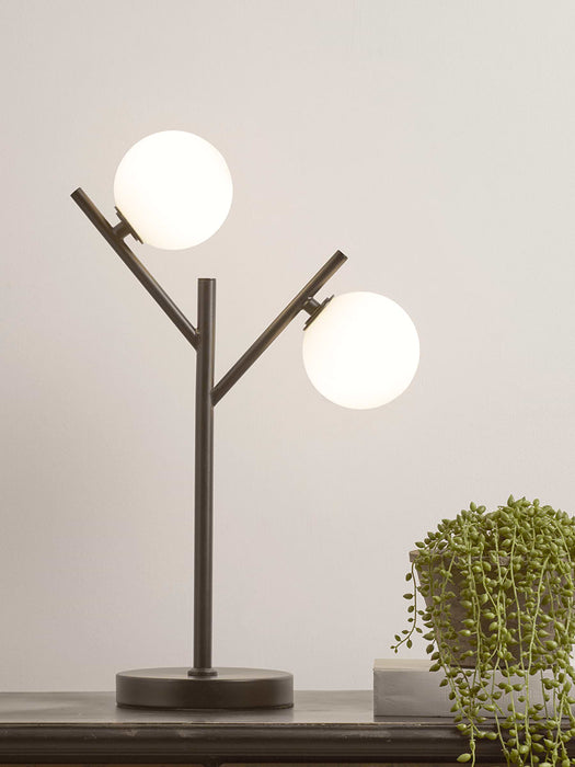 Double Frosted Globe Table Lamp