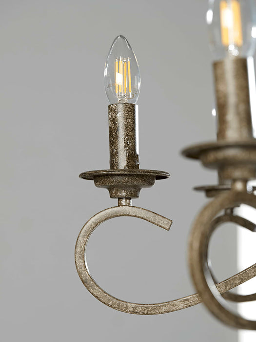 Elegant Metal Five Arm Chandelier - Small