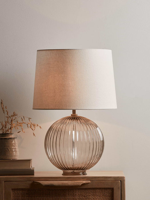 Round Fluted Glass Table Lamp