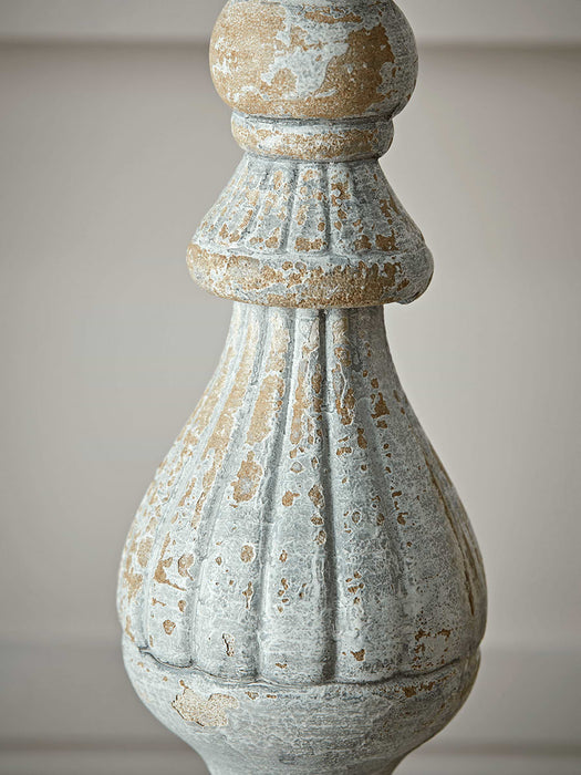 Turned Whitewashed Bedside Lamp