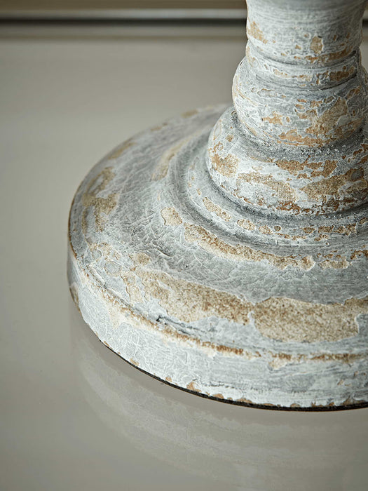 Turned Whitewashed Bedside Lamp