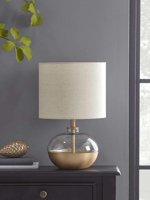 Brushed Gold & Glass Table Lamp