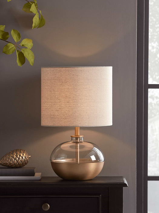 Brushed Gold & Glass Table Lamp