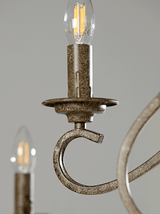Elegant Metal Twelve Arm Chandelier - Large
