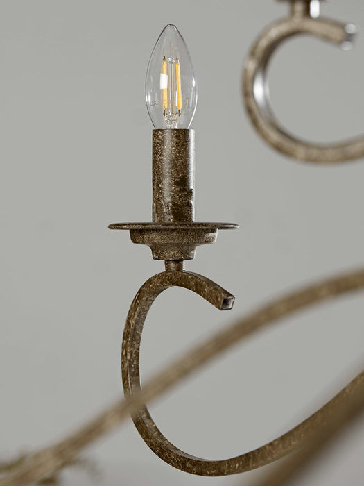 Elegant Metal Twelve Arm Chandelier