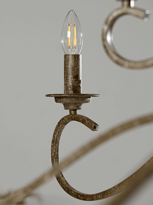 Elegant Metal Twelve Arm Chandelier - Large