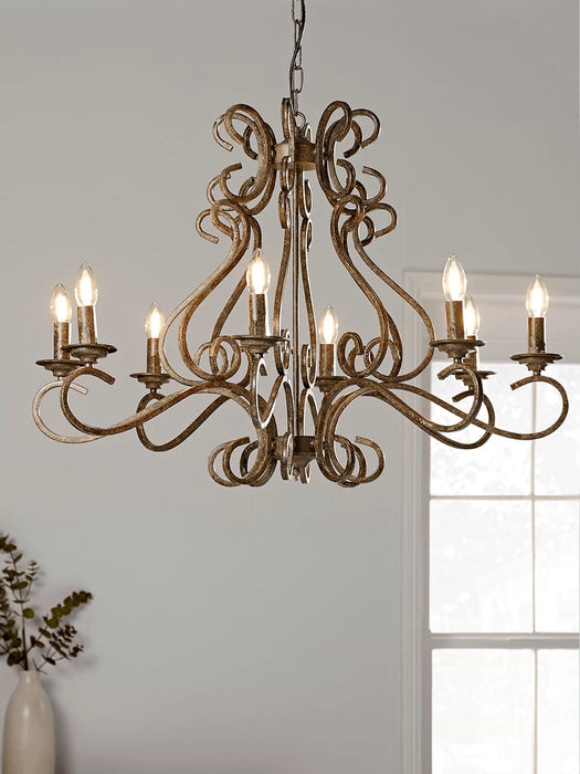 Elegant Metal Twelve Arm Chandelier - Large