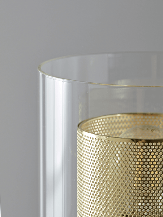 Mesh & Glass Stem Floor Lamp
