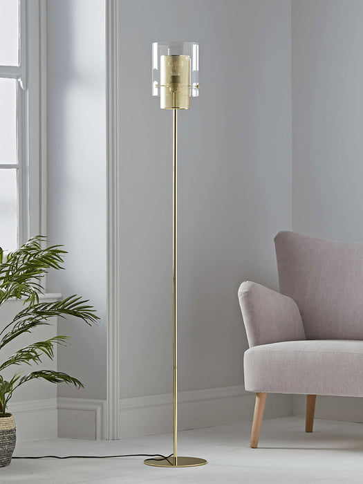 Mesh & Glass Stem Floor Lamp