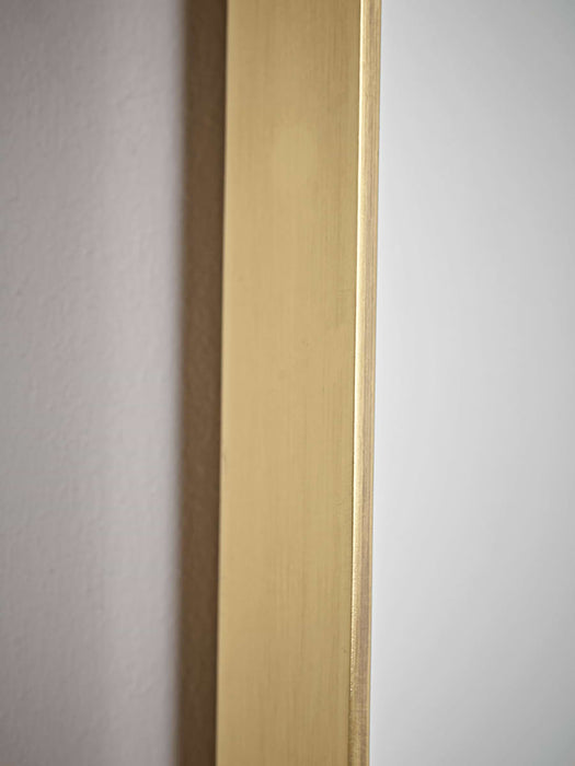 Antique Brass Slim Frame Square Mirror - Medium