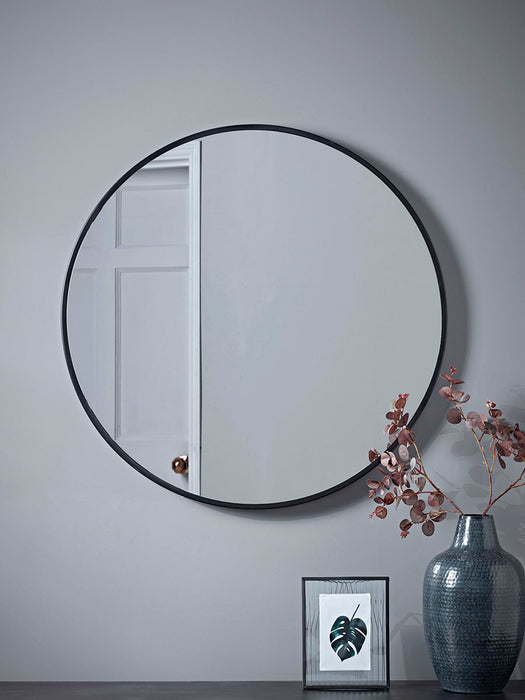 Industrial Slim Frame Round Mirror - Large