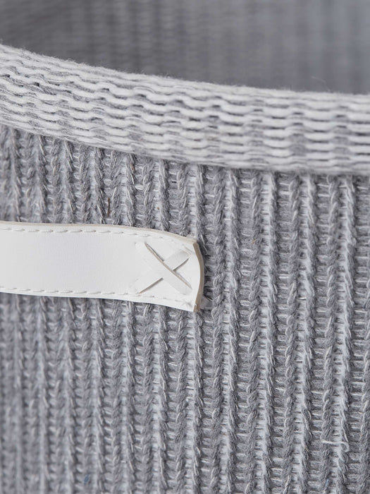 Two Knitted Grey Fabric Laundry Bags