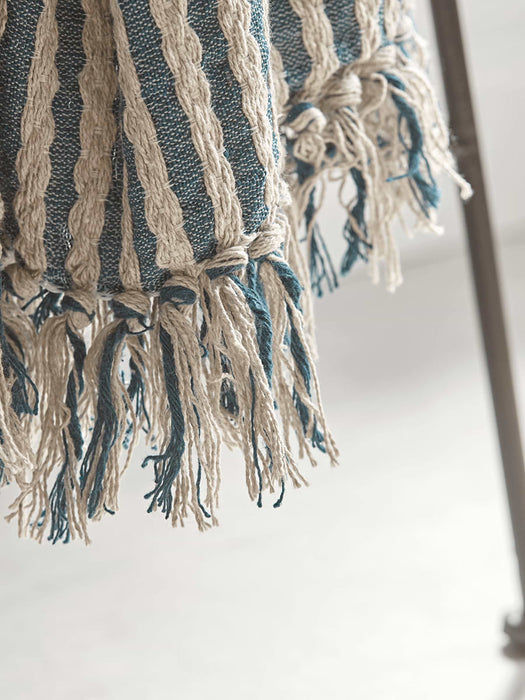 French Blue Stripe Throw