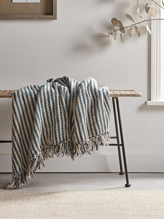 French Blue Stripe Throw
