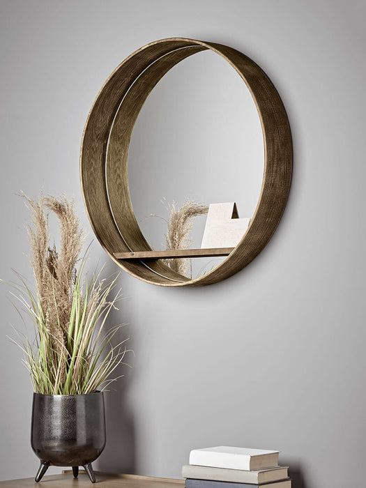 Round Shelf Wall Mirror
