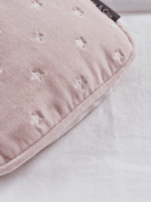 Star Embroidered Hot Water Bottle - Blush