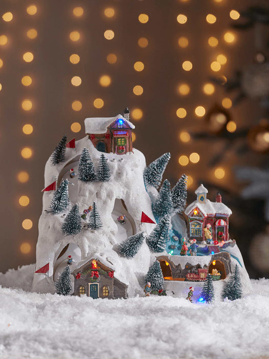 Miniature Lit Ski Slope