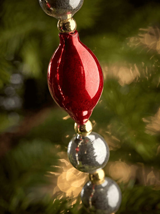 Vintage Style Bauble Garland - Red Mix